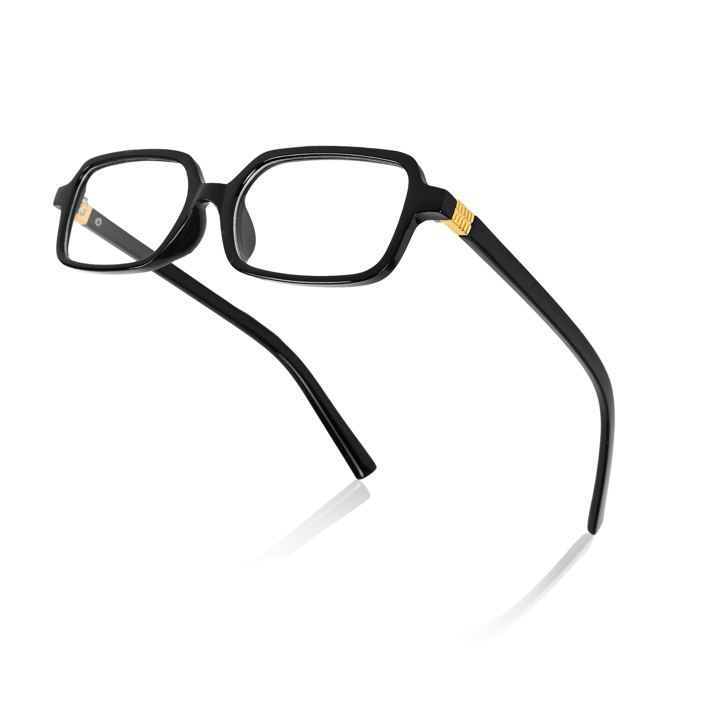 Retro Square Sunglasses for Men & Women - Black Clear
