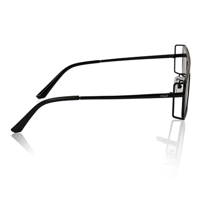 Retro Rectangular Rimless-Style Sunglasses for Men and Women (Black)