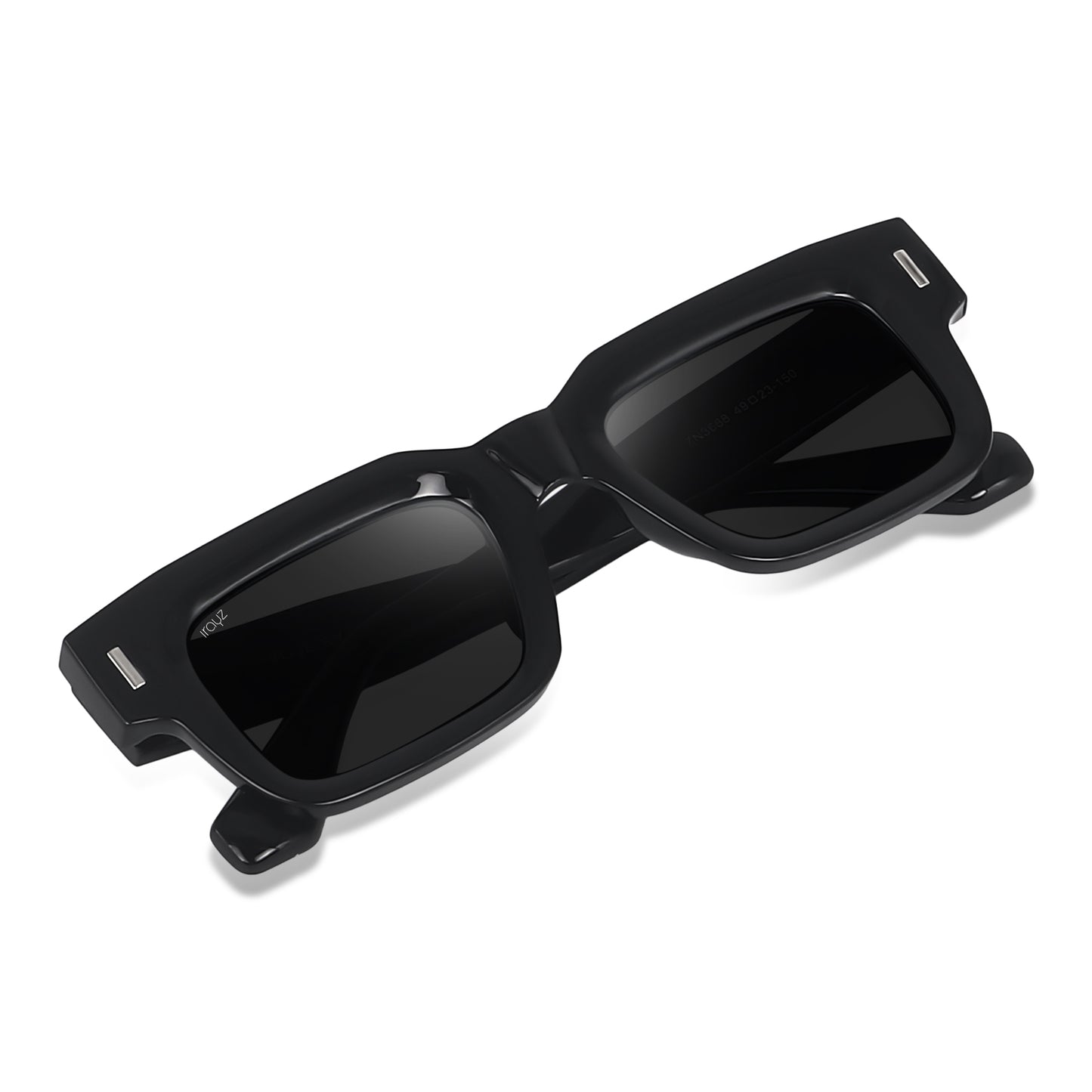Irayz Premium Rectangular Sunglasses for Men | Stylish Full Frame Fashion Eyewear - Black