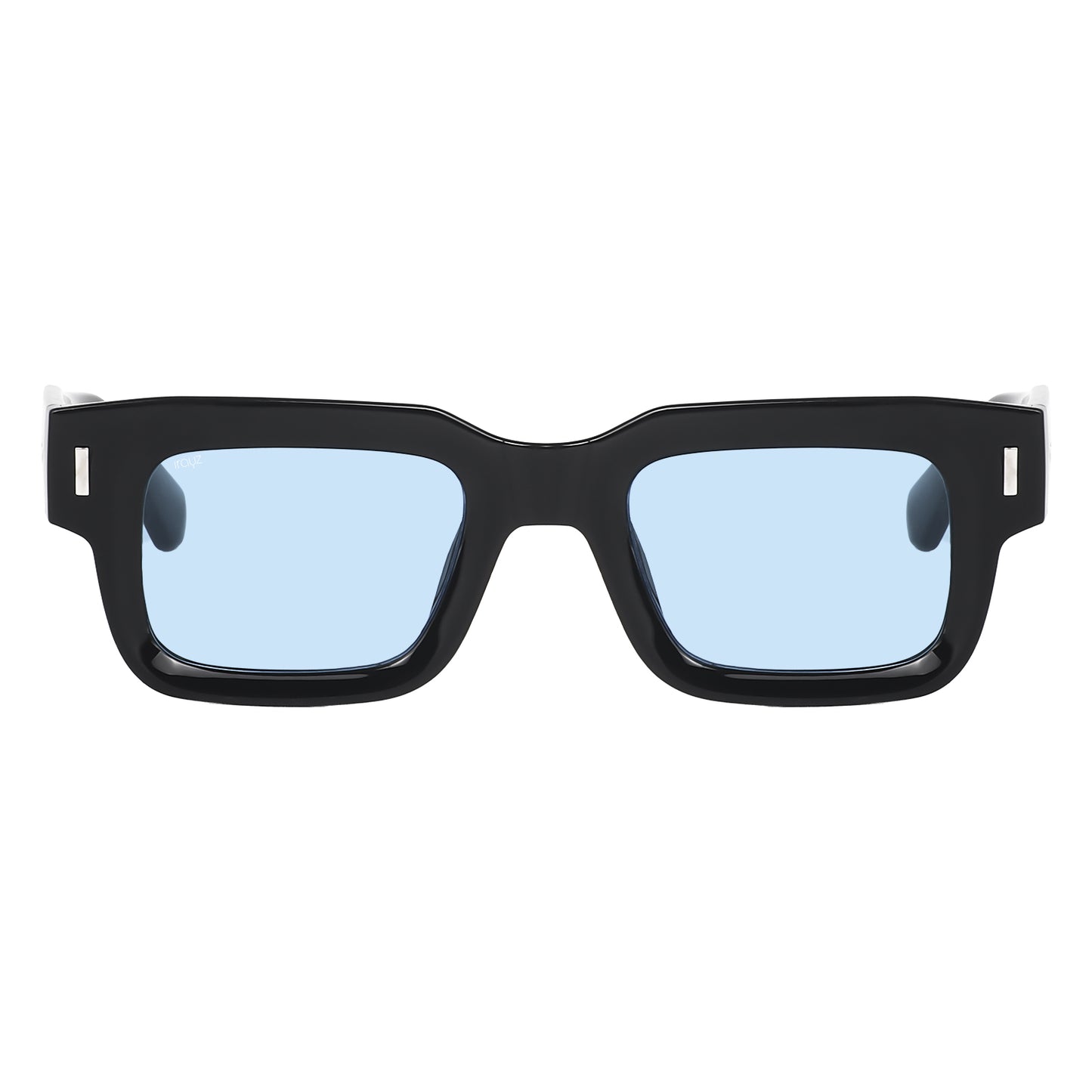 Irayz Premium Rectangular Sunglasses for Men | Stylish Full Frame Fashion Eyewear - Black Blue