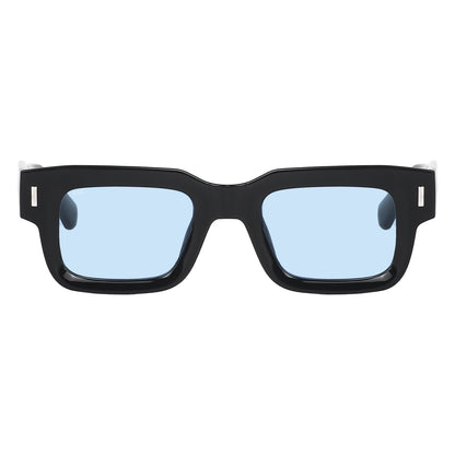 Irayz Premium Rectangular Sunglasses for Men | Stylish Full Frame Fashion Eyewear - Black Blue