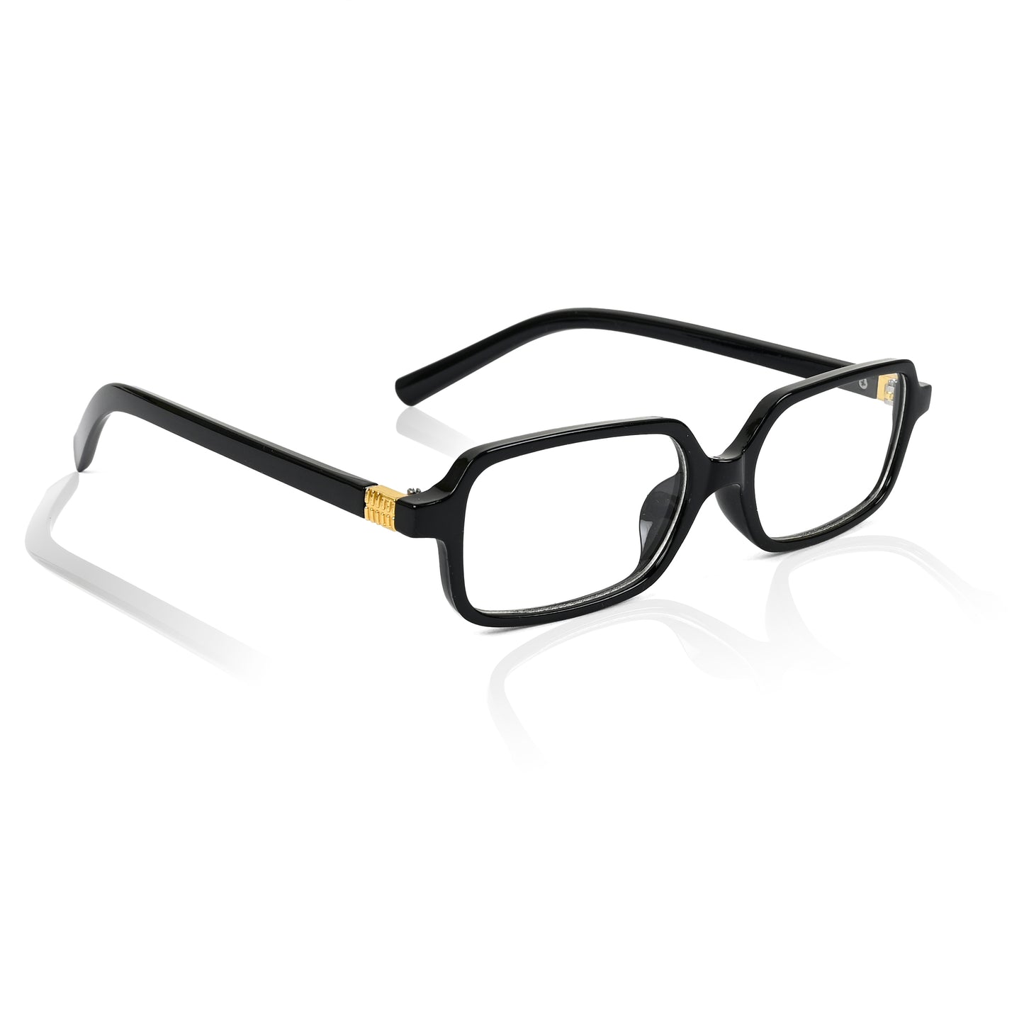 Retro Square Sunglasses for Men & Women - Black Clear