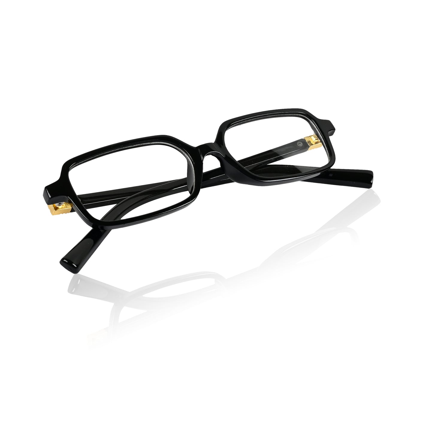 Retro Square Sunglasses for Men & Women - Black Clear