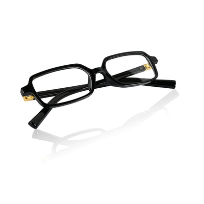 Retro Square Sunglasses for Men & Women - Black Clear