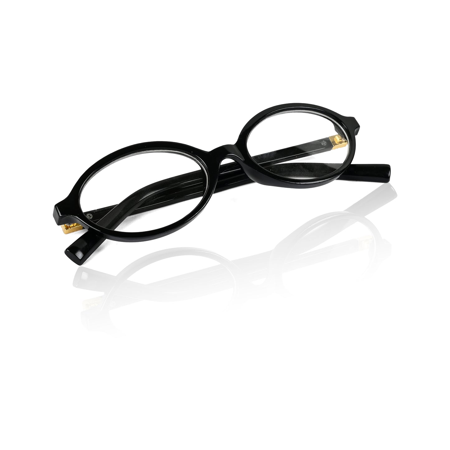 Retro Round Sunglasses for Men & Women - Black Clear