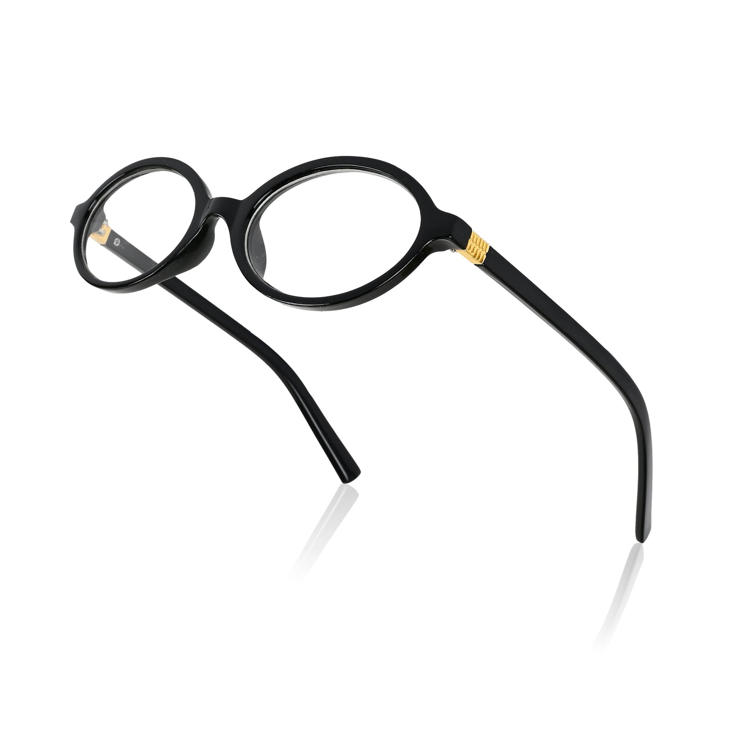 Retro Round Sunglasses for Men & Women - Black Clear