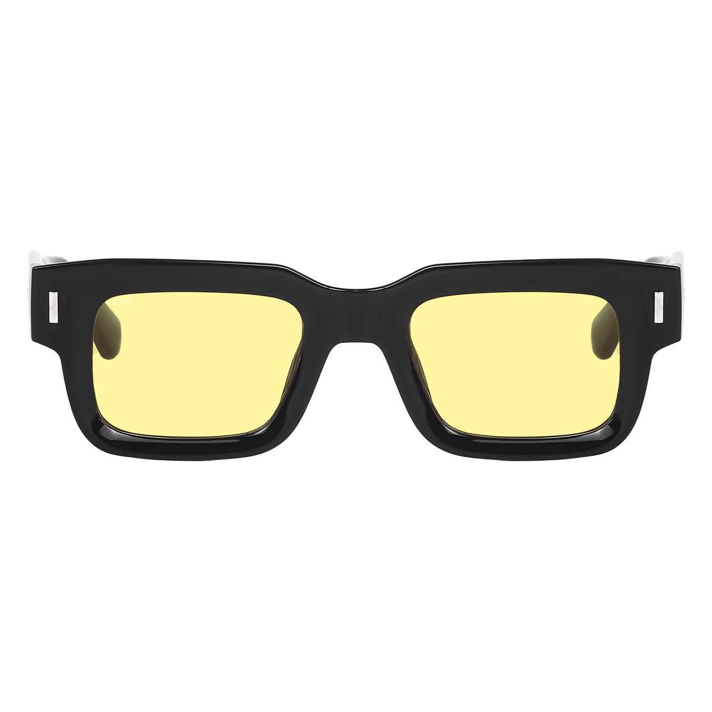 Irayz Premium Rectangular Sunglasses for Men | Stylish Full Frame Fashion Eyewear - Black Yellow