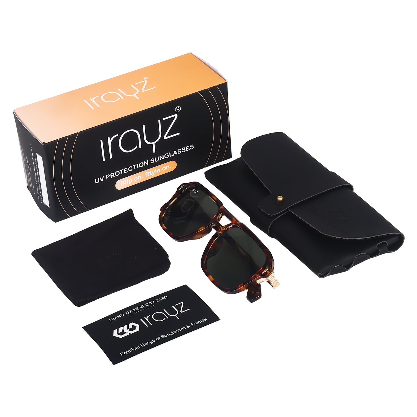 Irayz Premium Rectangular Sunglasses for Men | Stylish Full Frame Fashion Eyewear