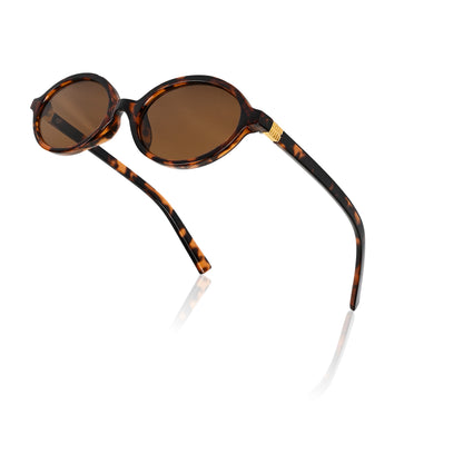 Retro Round Sunglasses for Men & Women - Brown