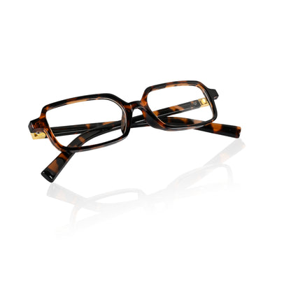 Retro Square Sunglasses for Men & Women - Brown Clear