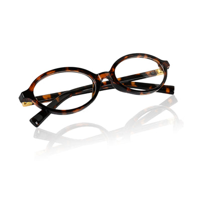 Retro Round Sunglasses for Men & Women - Brown Clear