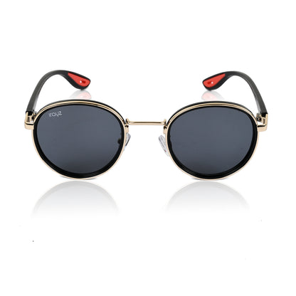Irayz Round Sunglasses | Premium UV400 Protection - Gold Black