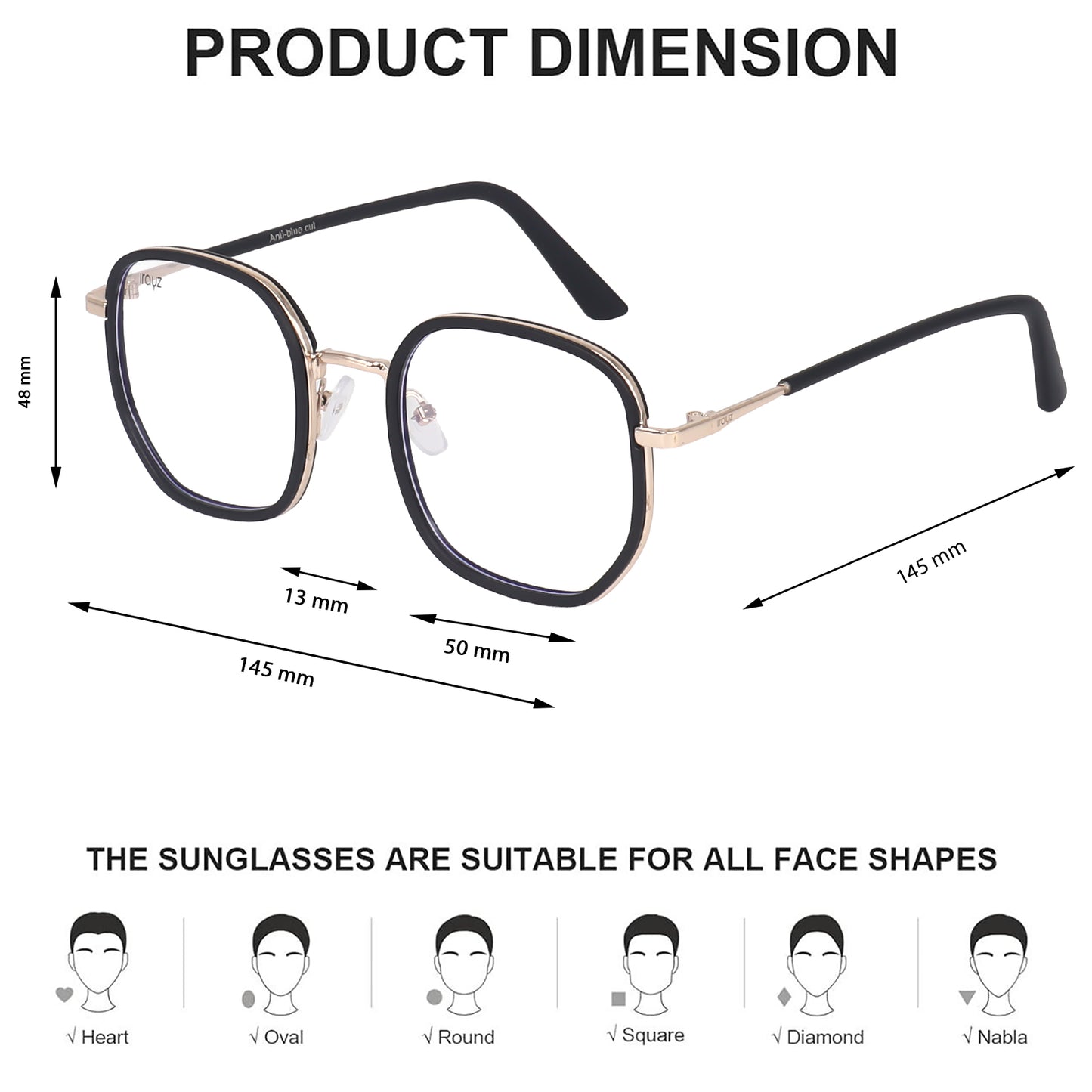 Irayz Premium Rectangular Sunglasses for Men | Stylish Full Frame Fashion Eyewear