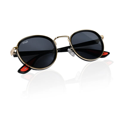 Irayz Round Sunglasses | Premium UV400 Protection - Gold Black