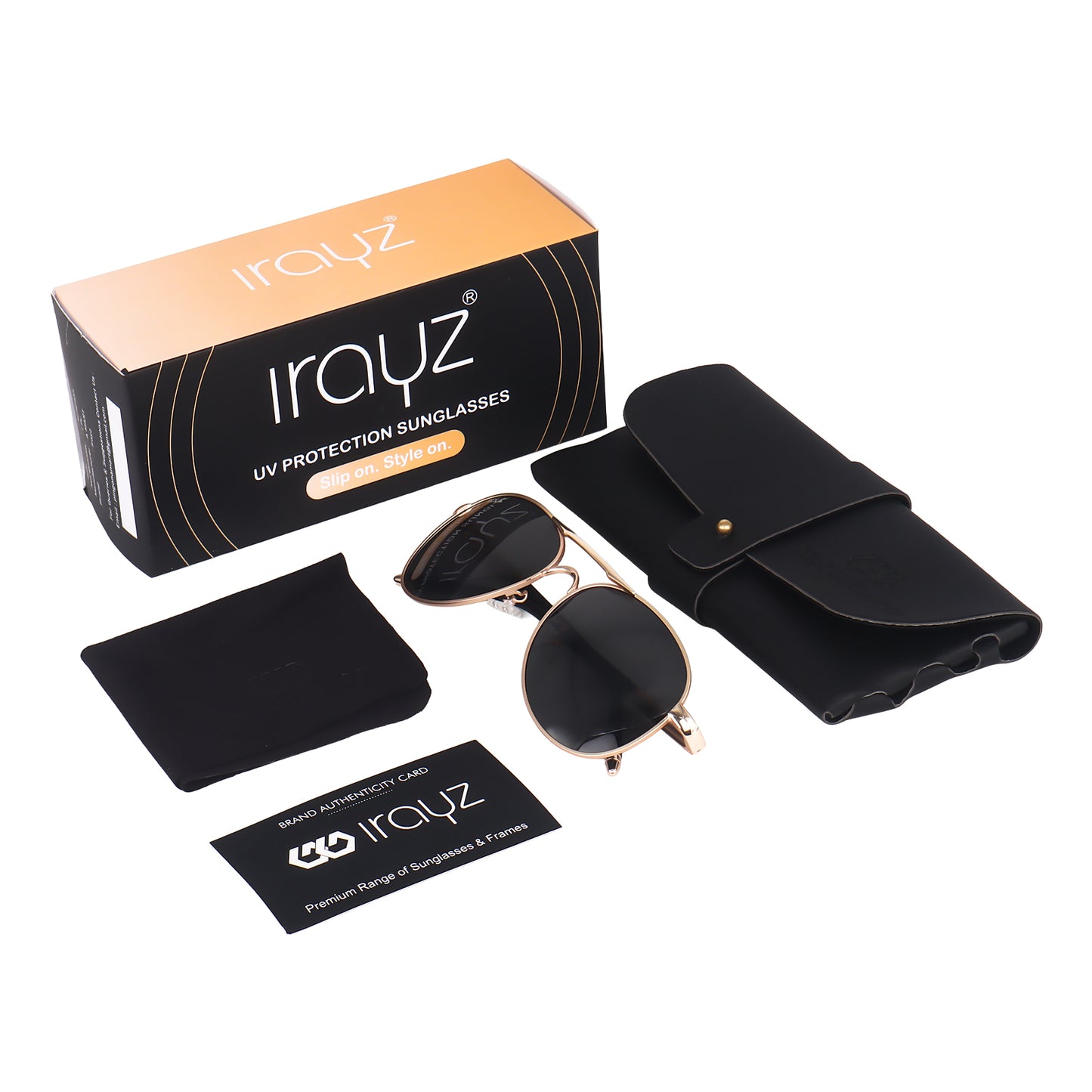 Irayz Polarized Aviator Sunglasses for Men | Classic Metal Frame Fashion Eyewear
