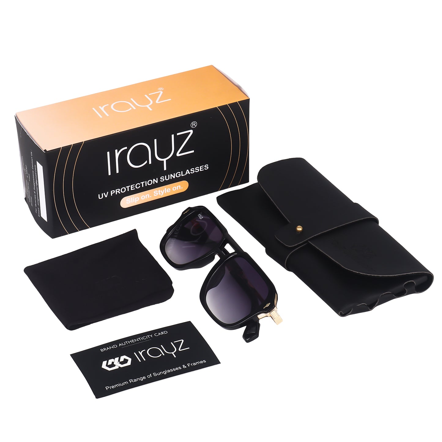 Irayz Premium Rectangular Sunglasses for Men | Stylish Full Frame Fashion Eyewear