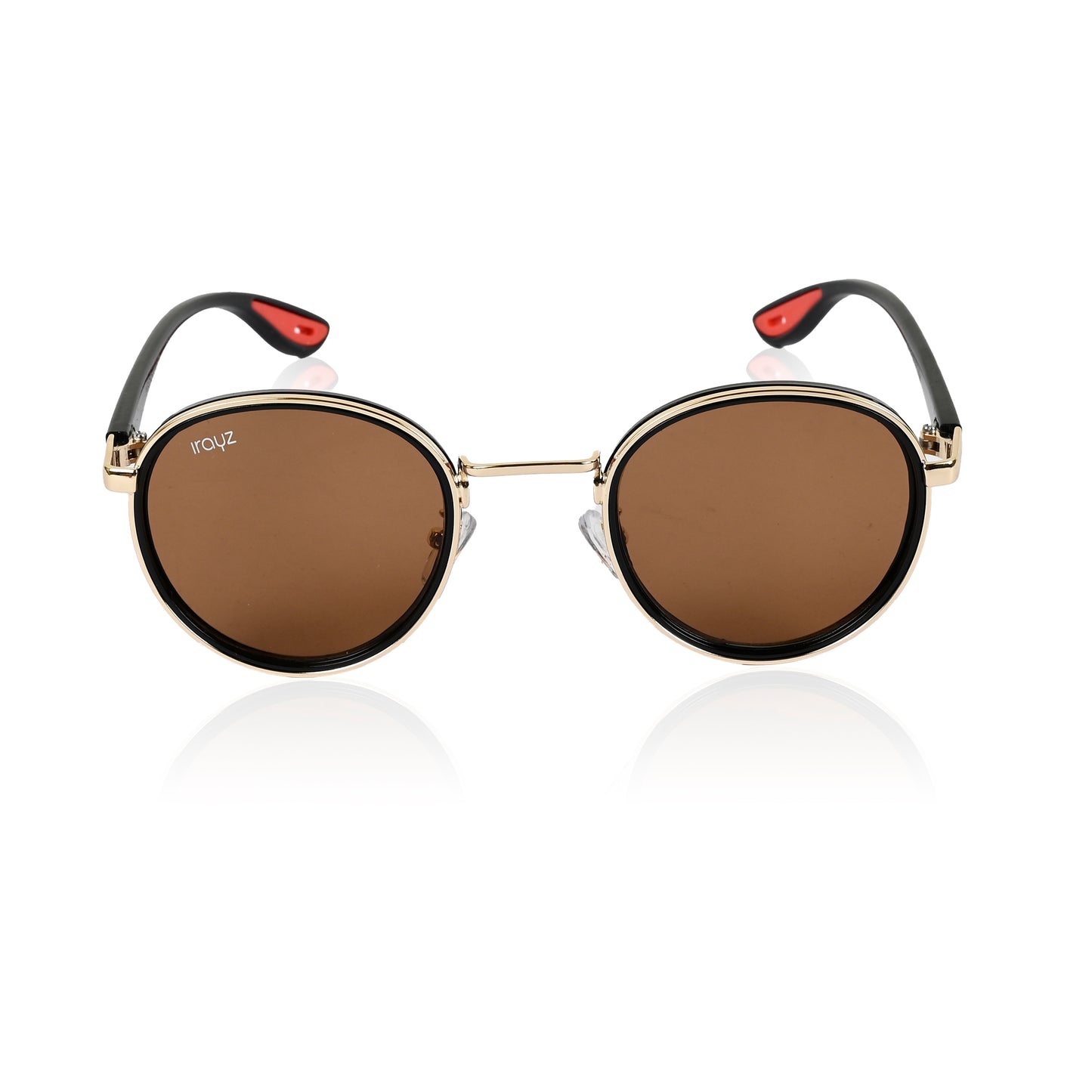 Irayz Round Sunglasses | Premium UV400 Protection - Gold Brown