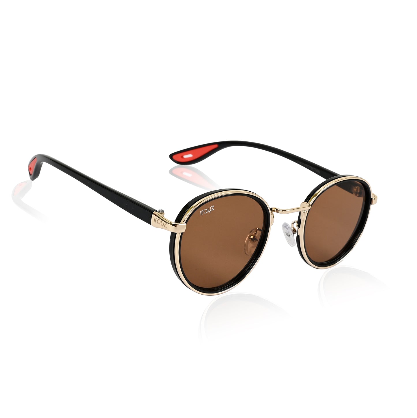 Irayz Round Sunglasses | Premium UV400 Protection - Gold Brown