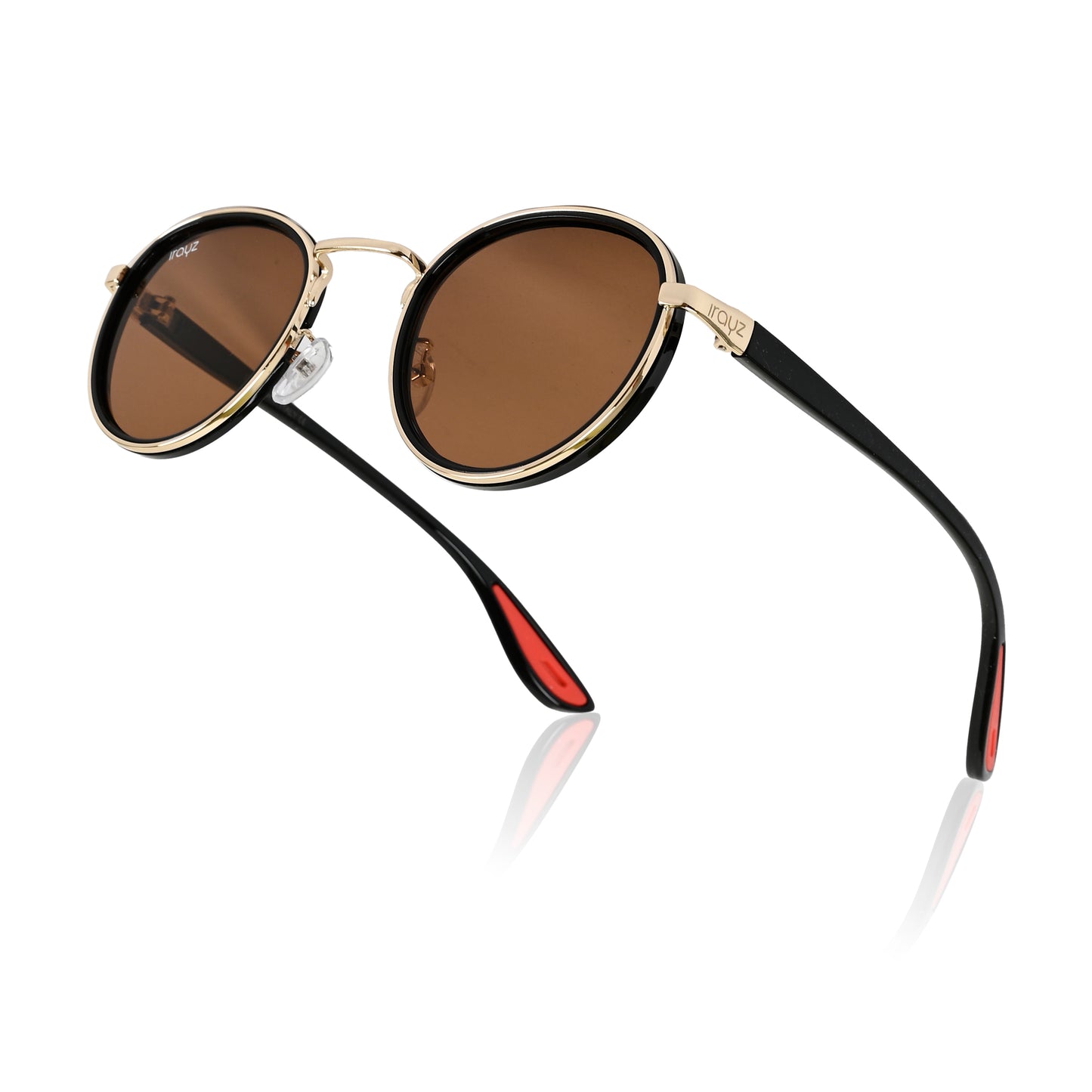 Irayz Round Sunglasses | Premium UV400 Protection - Gold Brown