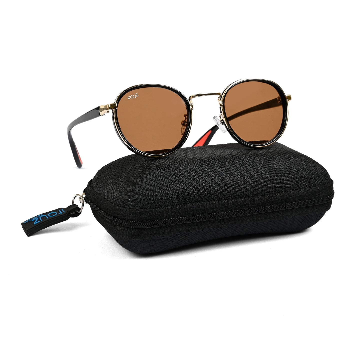 Irayz Round Sunglasses | Premium UV400 Protection - Gold Brown