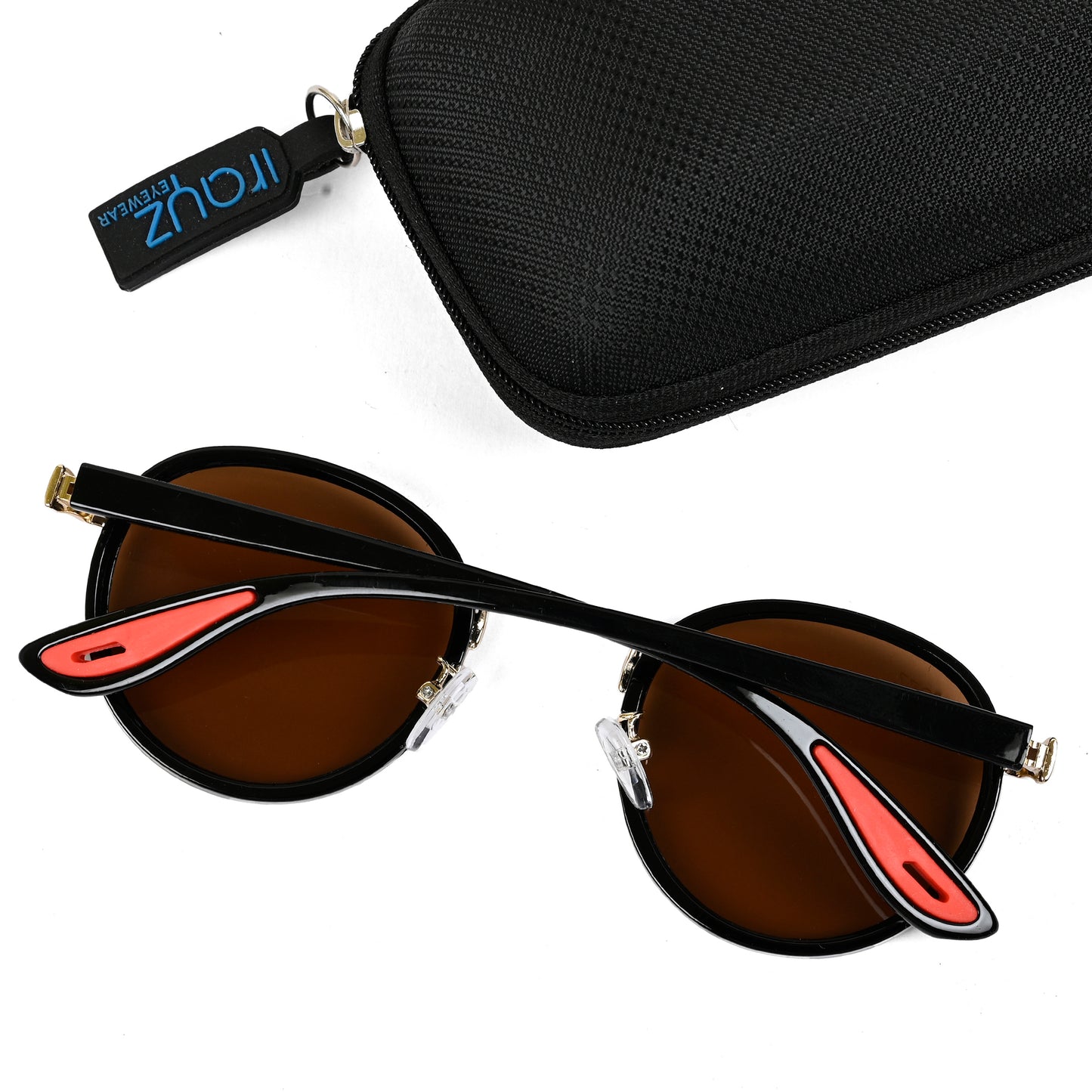 Irayz Round Sunglasses | Premium UV400 Protection - Gold Brown