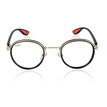 Irayz Round Sunglasses | Premium UV400 Protection - Gold Clear