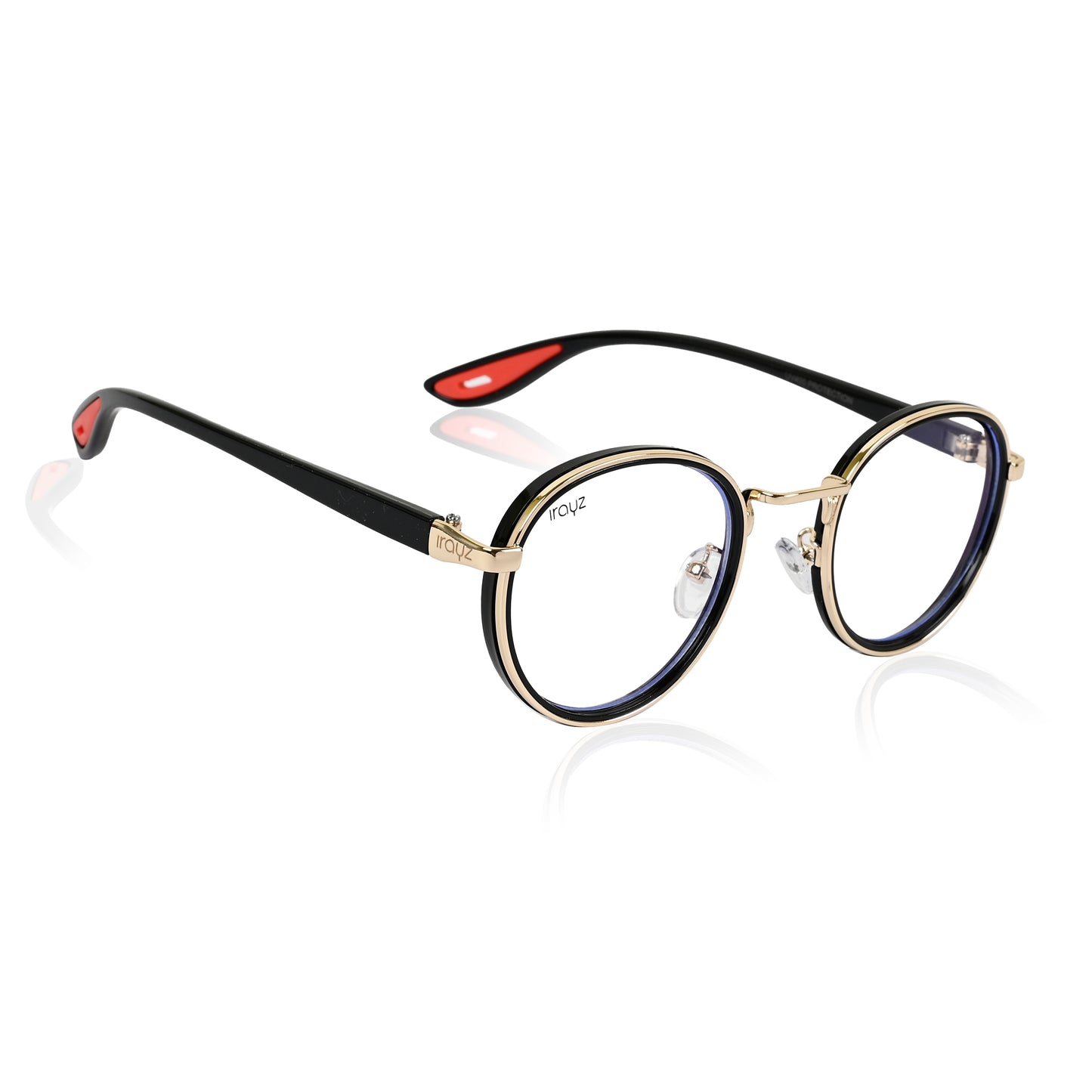 Irayz Round Sunglasses | Premium UV400 Protection - Gold Clear