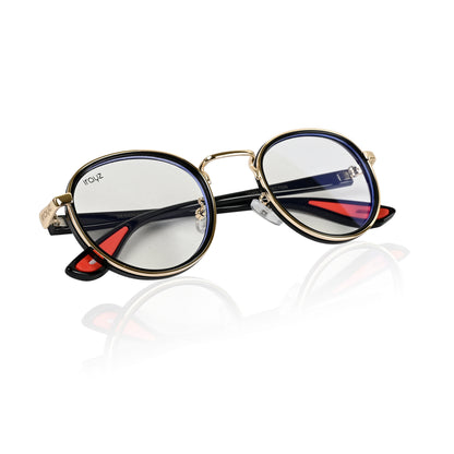 Irayz Round Sunglasses | Premium UV400 Protection - Gold Clear