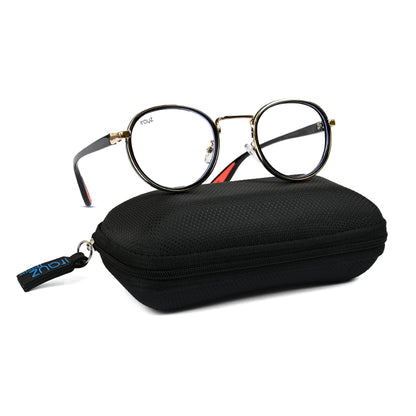 Irayz Round Sunglasses | Premium UV400 Protection - Gold Clear