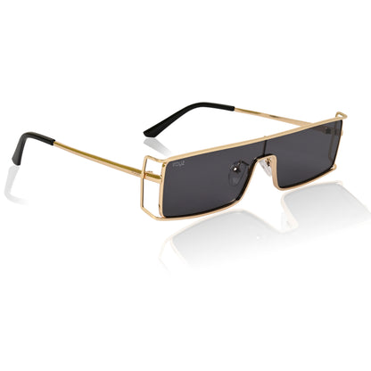 Retro Rectangular Rimless-Style Sunglasses for Men and Women (Gold)