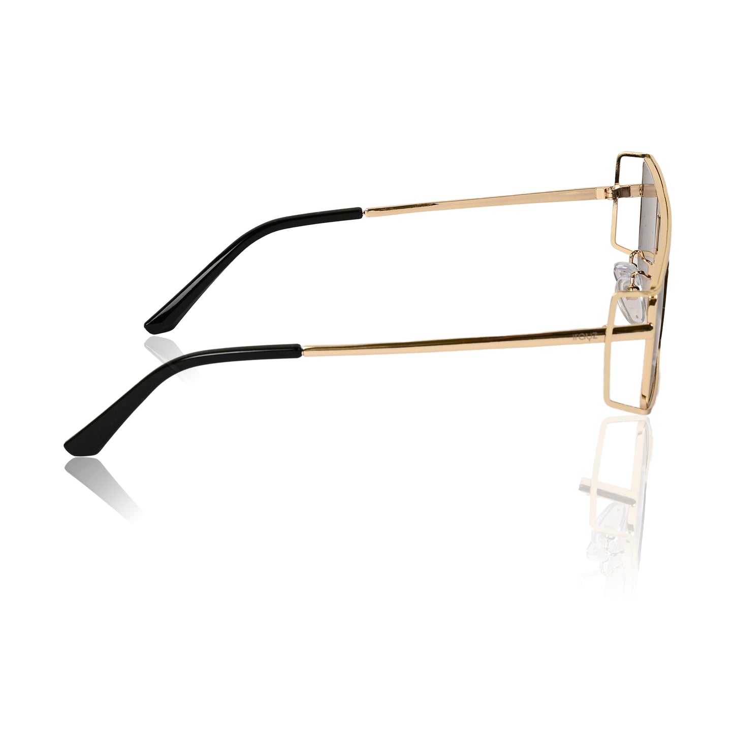 Retro Rectangular Rimless-Style Sunglasses for Men and Women (Gold)