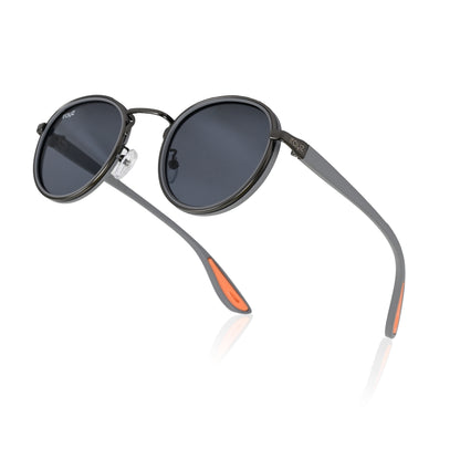 Irayz Round Sunglasses | Premium UV400 Protection - Grey Black