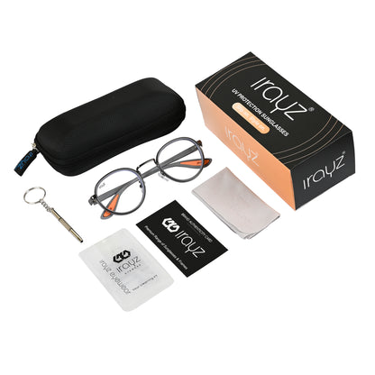 Irayz Round Sunglasses | Premium UV400 Protection - Grey Clear