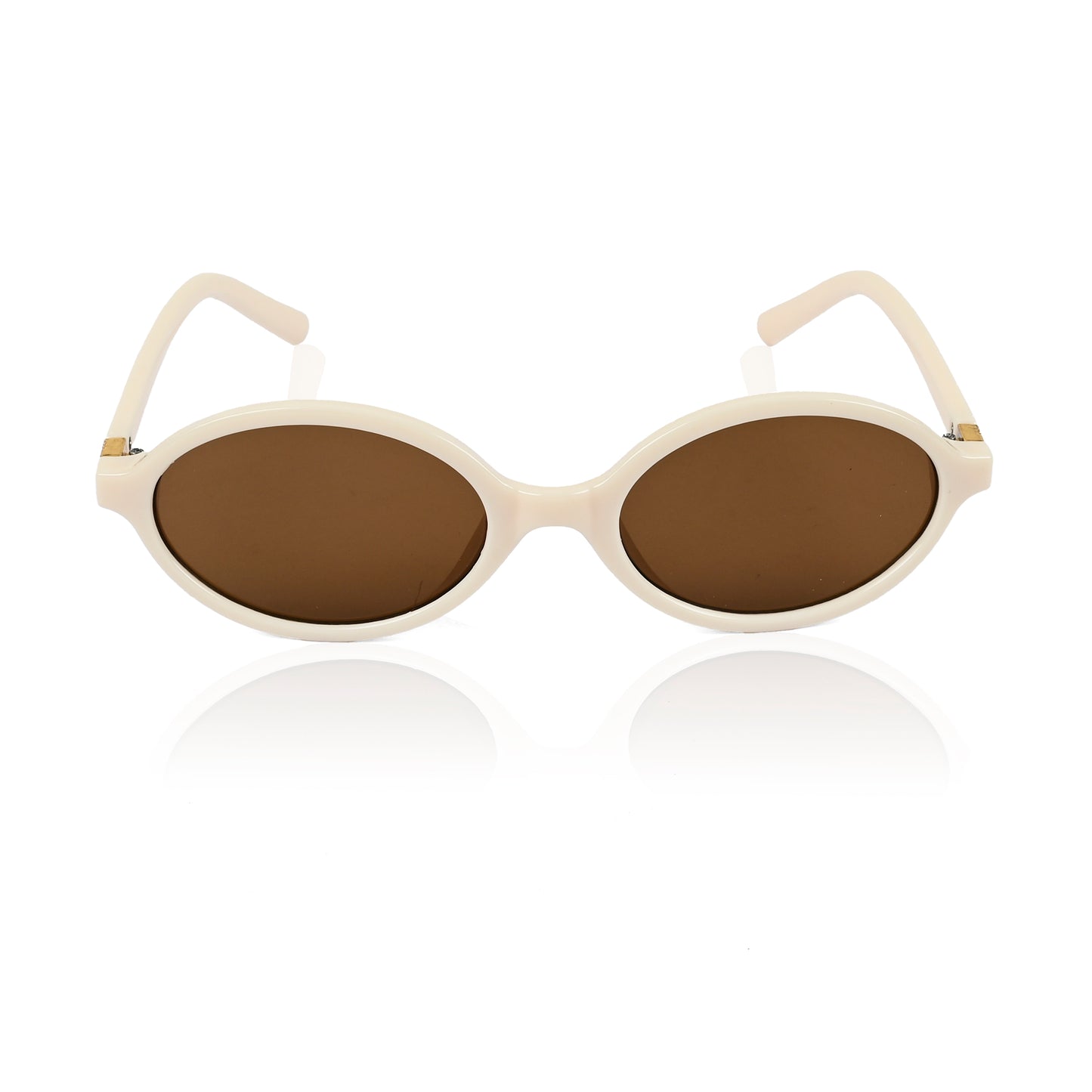 Retro Round Sunglasses for Men & Women - Milky Brown
