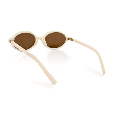 Retro Round Sunglasses for Men & Women - Milky Brown