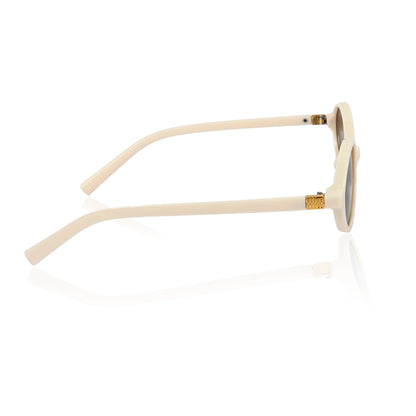 Retro Round Sunglasses for Men & Women - Milky Brown