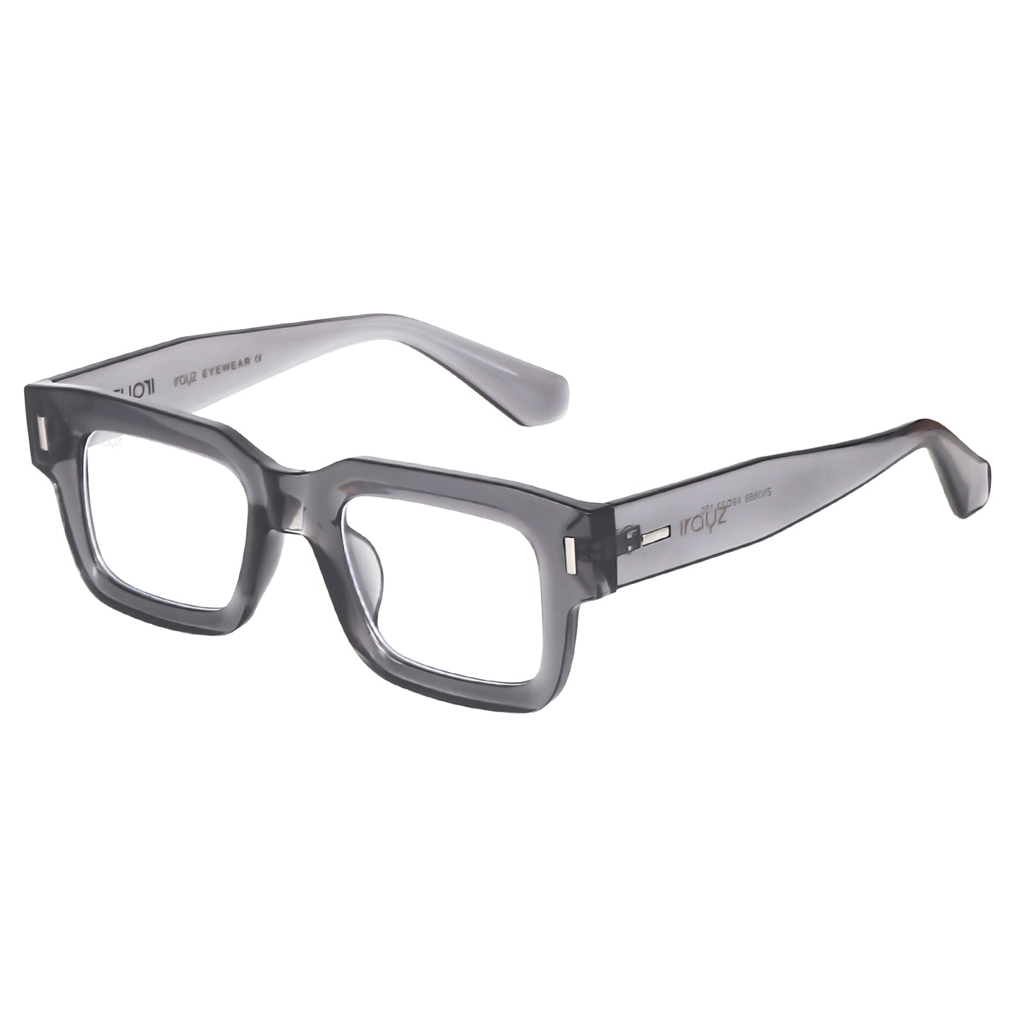 Irayz Premium Rectangular Sunglasses for Men | Stylish Full Frame Fashion Eyewear - Opaque Clear