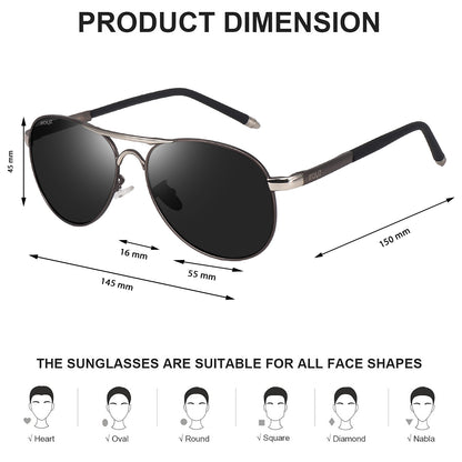 Irayz Polarized Aviator Sunglasses for Men | Classic Metal Frame Fashion Eyewear