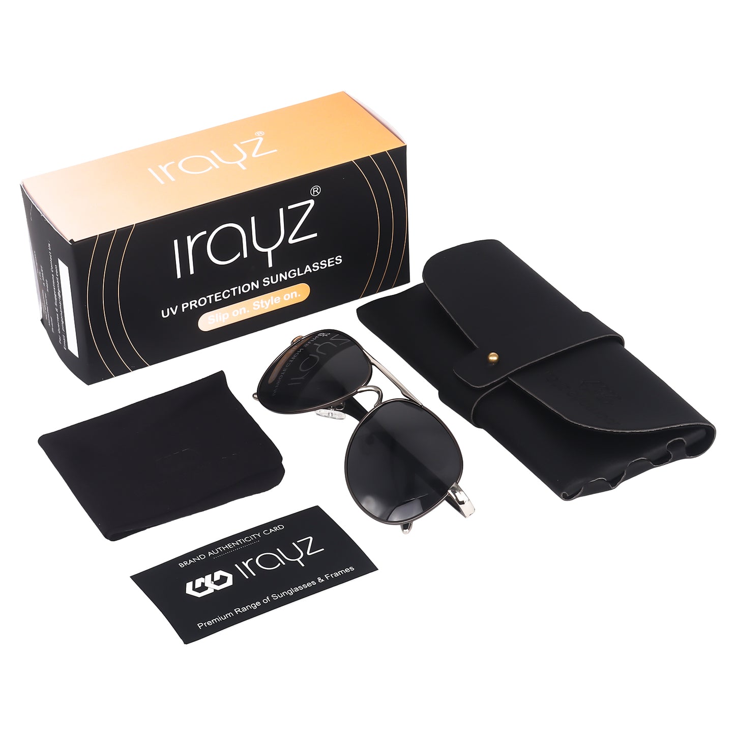 Irayz Polarized Aviator Sunglasses for Men | Classic Metal Frame Fashion Eyewear
