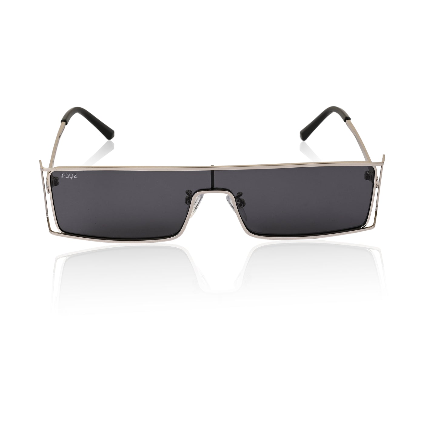 Retro Rectangular Rimless-Style Sunglasses for Men and Women (Silver)