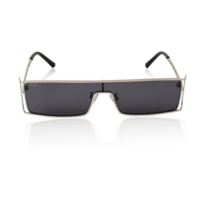 Retro Rectangular Rimless-Style Sunglasses for Men and Women (Silver)