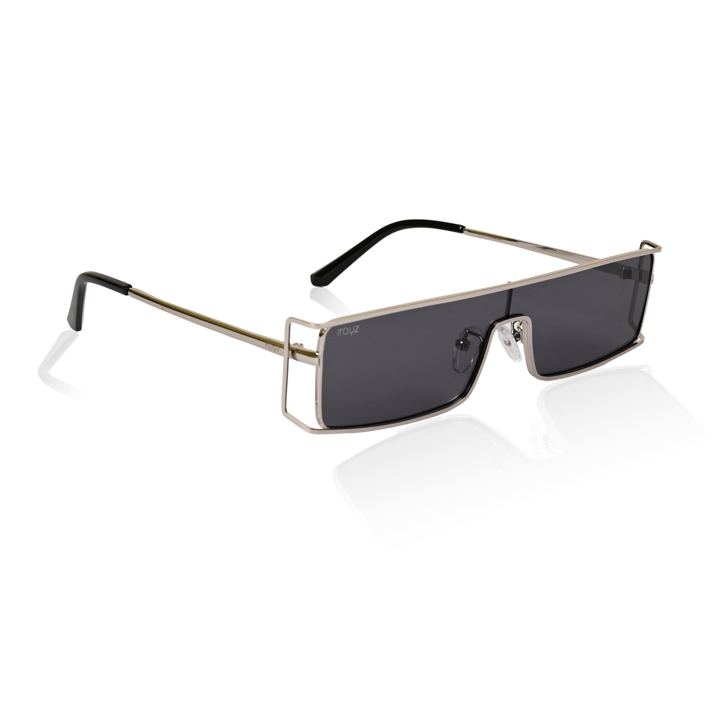 Retro Rectangular Rimless-Style Sunglasses for Men and Women (Silver)