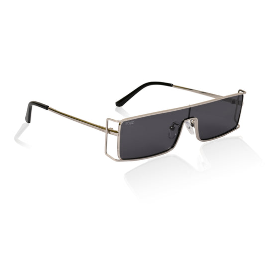 Retro Rectangular Rimless-Style Sunglasses for Men and Women (Silver)
