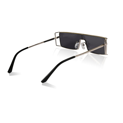 Retro Rectangular Rimless-Style Sunglasses for Men and Women (Silver)