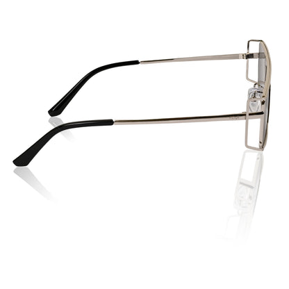 Retro Rectangular Rimless-Style Sunglasses for Men and Women (Silver)