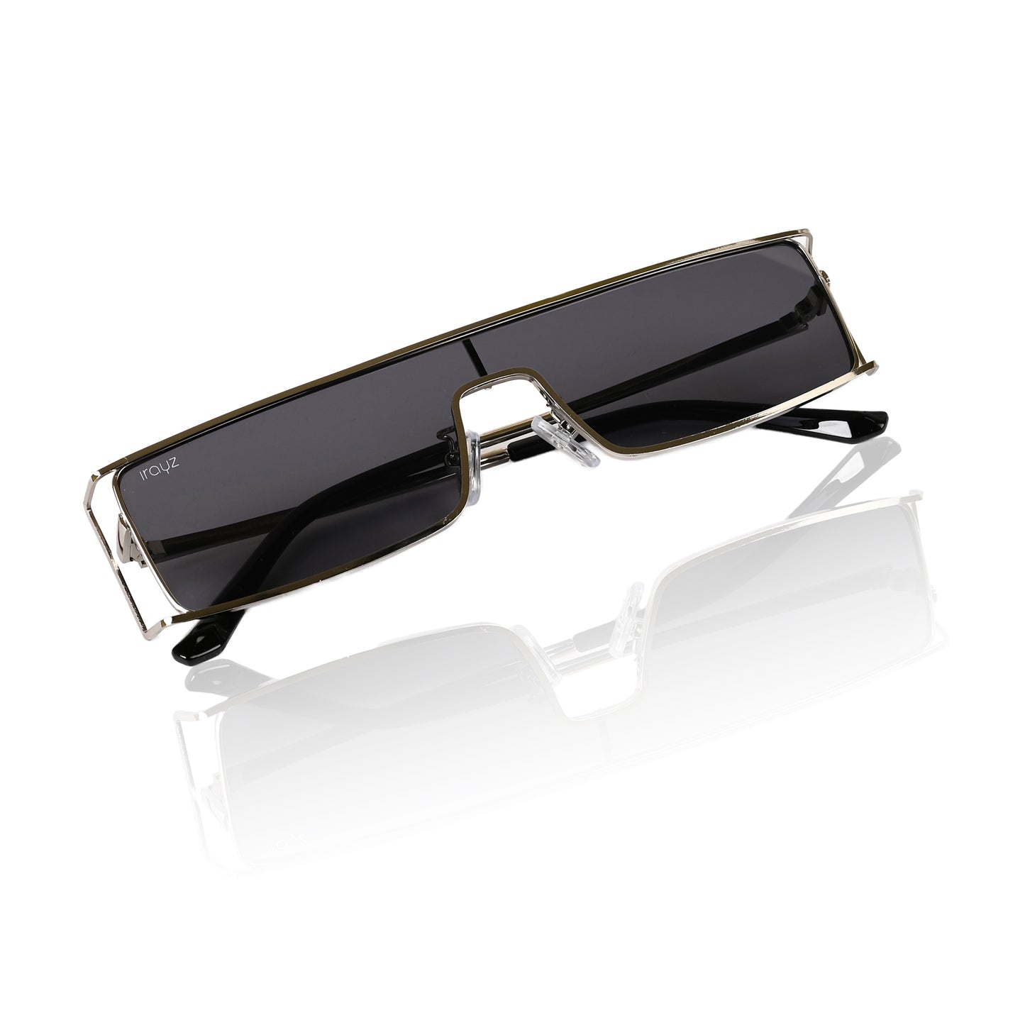 Retro Rectangular Rimless-Style Sunglasses for Men and Women (Silver)