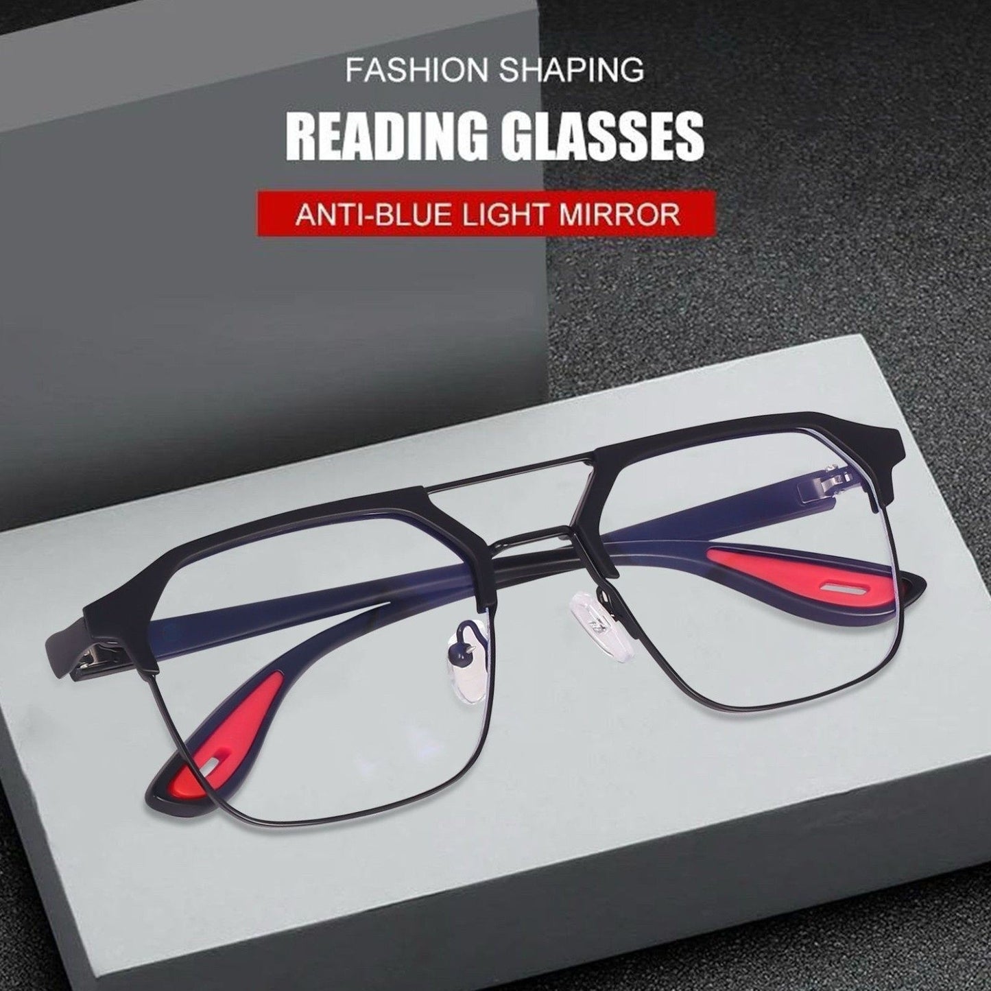 Irayz Premium Rectangular Eyeglasses for Men | Stylish Full Rim Metal Frame