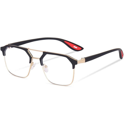 Irayz Premium Rectangular Eyeglasses for Men | Stylish Full Rim Metal Frame