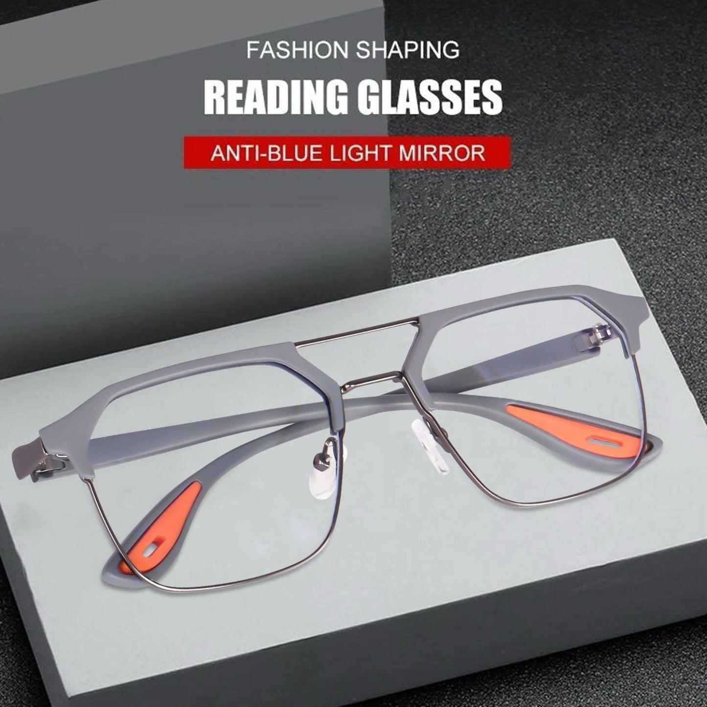 Irayz Premium Rectangular Eyeglasses for Men | Stylish Full Rim Metal Frame