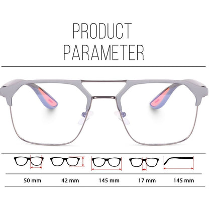 Irayz Premium Rectangular Eyeglasses for Men | Stylish Full Rim Metal Frame